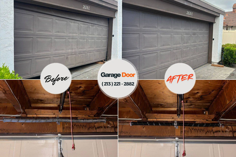 Before and after: garage door repair Williamsport, IN
